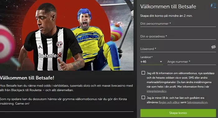 Registrera ditt spelkonto så här hos Betsafe