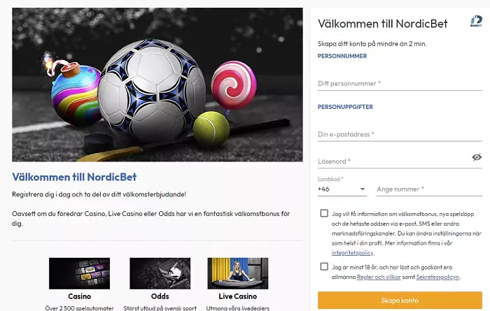 Registrera ditt spelkonto så här hos Nordicbet