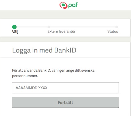 Paf BankId och mobilt BankID inloggning